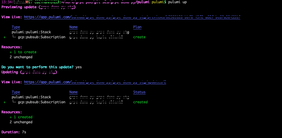 Pulumi deploy